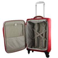 Thumbnail for Pierre Cardin 40L Cabin Soft-Shell Suitcase Travel Luggage Bag 4-Wheel Case - Red