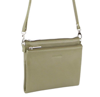 Thumbnail for Pierre Cardin Ladies Cross Body Bag Leather Clutch Shoulder Sling Womens  - Sage