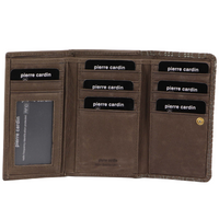 Thumbnail for Pierre Cardin Womens Italian Leather Wallet Coin Purse ID Card Holder - Mocha