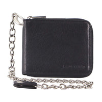 Thumbnail for Pierre Cardin Zip Around Mens Leather Wallet with Chain in Black
