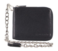 Thumbnail for Pierre Cardin Mens RFID Leather Zip Around Wallet with Chain - Brown