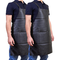 Thumbnail for 2x Pierre Cardin Professional Leather Apron Butcher Woodwork Barber Chef - Black