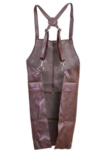 Thumbnail for 2x Pierre Cardin Professional Leather Apron Butcher Woodwork Barber Chef - Brown