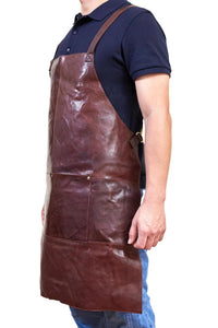 Thumbnail for Pierre Cardin Professional Leather Apron Butcher Woodwork Hairdressing Barber Chef - Chestnut