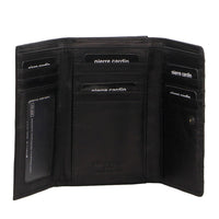 Thumbnail for Pierre Cardin Stich Design Leather Ladies Large Tri-Fold Wallet in Black