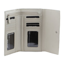 Thumbnail for Pierre Cardin Womens Leather Tri-Fold Wallet RFID in Bone