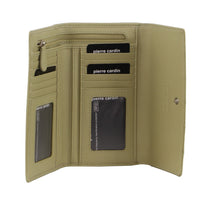 Thumbnail for Pierre Cardin Stitch Design Leather Ladies Tri-Fold Wallet in Sand