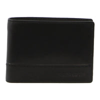 Thumbnail for Pierre Cardin Mens Rustic Leather Wallet Bi-Fold RFID Slim - Black