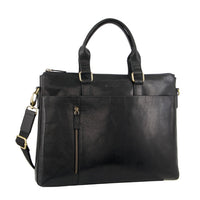 Thumbnail for Pierre Cardin Leather Laptop Briefcase Business Bag - Black