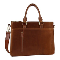 Thumbnail for Pierre Cardin Mens Leather Briefcase Business Bag Shoulder Laptop Tote  - Tan