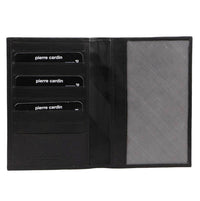 Thumbnail for Pierre Cardin Leather Passport Holder Cover Wallet w/ RFID Protection - Black