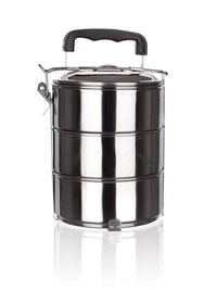 Thumbnail for Stackable 3-Tier Stainless Steel Lunch Bento Box Tiffin Storage Pot - 23cm x 15cm