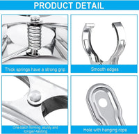 Thumbnail for 6x STAINLESS STEEL CLOTHES PEGS Laundry Clips Washing Line Clothespin