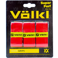 Thumbnail for Volkl Super Perf Over Grip Overgrip Tennis Squash Badminton - 3 Pack - Red