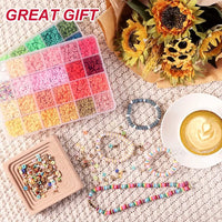 Thumbnail for 48 Colors Flat Round Clay Beads for Jewelry Making Kit, 4800pcs Clay Beads for Bracelet Making Kit, Craft Gift