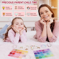 Thumbnail for 48 Colors Flat Round Clay Beads for Jewelry Making Kit, 4800pcs Clay Beads for Bracelet Making Kit, Craft Gift