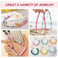 Thumbnail for 48 Colors Flat Round Clay Beads for Jewelry Making Kit, 4800pcs Clay Beads for Bracelet Making Kit, Craft Gift