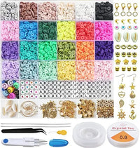 Thumbnail for 6000pcs Heishi Flat Beads for DIY Jewellery Making 24 Colours Polymer Clay Beads for Bracelet Making Kit for Girls