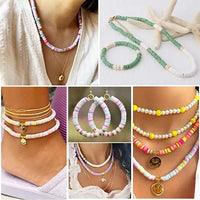 Thumbnail for 6000pcs Heishi Flat Beads for DIY Jewellery Making 24 Colours Polymer Clay Beads for Bracelet Making Kit for Girls