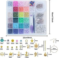 Thumbnail for 6000pcs Heishi Flat Beads for DIY Jewellery Making 24 Colours Polymer Clay Beads for Bracelet Making Kit for Girls