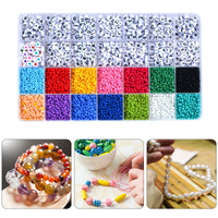 Thumbnail for 28 Grids 3mm 4500pcs Acrylic Seed Beads Craft Kit with A-Z Letter Beads For Jewellery Making