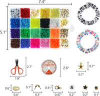 Thumbnail for 18 Colors 6mm Flat Round Disc Beads 3900pcs Polymer Soft Clay Beads For DIY Jewelry Making