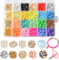 Thumbnail for 18 Colors 6mm Flat Round Disc Beads 3900pcs Polymer Soft Clay Beads For DIY Jewelry Making