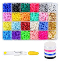 Thumbnail for 4000pcs 20 Colors Clay Bead DIY Jewelry Making Kit 6mm Flat Round Polymer Clay Ceramic Beads
