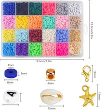Thumbnail for 4000pcs 20 Colors Clay Bead DIY Jewelry Making Kit 6mm Flat Round Polymer Clay Ceramic Beads
