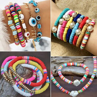 Thumbnail for 4000pcs 20 Colors Clay Bead DIY Jewelry Making Kit 6mm Flat Round Polymer Clay Ceramic Beads