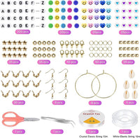 Thumbnail for 28 Colors 6380pcs 6mm Flat Round Heishi Polymer Clay Jewelry Making Kit Bead Smiley Face Beads Set