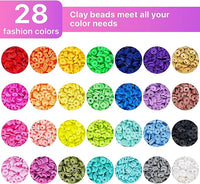 Thumbnail for 28 Colors 6380pcs 6mm Flat Round Heishi Polymer Clay Jewelry Making Kit Bead Smiley Face Beads Set