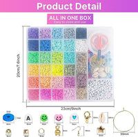 Thumbnail for 28 Colors 6380pcs 6mm Flat Round Heishi Polymer Clay Jewelry Making Kit Bead Smiley Face Beads Set