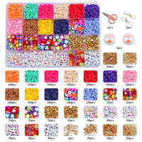 Thumbnail for 12 Colors 4000pcs DIY Ceramic Loose Bead Set 6mm Flat Round Polymer Clay Beads Jewelry Making Kit