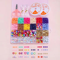 Thumbnail for 12 Colors 4000pcs DIY Ceramic Loose Bead Set 6mm Flat Round Polymer Clay Beads Jewelry Making Kit