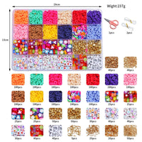Thumbnail for 12 Colors 4000pcs DIY Ceramic Loose Bead Set 6mm Flat Round Polymer Clay Beads Jewelry Making Kit