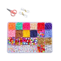 Thumbnail for 12 Colors 4000pcs DIY Ceramic Loose Bead Set 6mm Flat Round Polymer Clay Beads Jewelry Making Kit