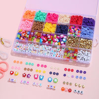 Thumbnail for 12 Colors 4000pcs DIY Ceramic Loose Bead Set 6mm Flat Round Polymer Clay Beads Jewelry Making Kit