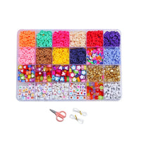 Thumbnail for 12 Colors 4000pcs DIY Ceramic Loose Bead Set 6mm Flat Round Polymer Clay Beads Jewelry Making Kit