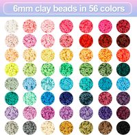 Thumbnail for 56 Colors 14420pcs 6mm Polymer Clay Beads Heishi Flat Round Clay Bead DIY Jewelry Making Kit