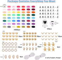 Thumbnail for 56 Colors 14420pcs 6mm Polymer Clay Beads Heishi Flat Round Clay Bead DIY Jewelry Making Kit