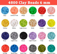 Thumbnail for 6000pcs Polymer Clay Beads Set 24 Colors Clay Round Disc Spacer Heishi Beads Jewelry Making Kit