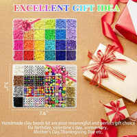 Thumbnail for 7860pcs 28 Colors 6mm Flat Round Ceramics Polymer Clay Bead Alphabet Beads Jewelry Making Kit