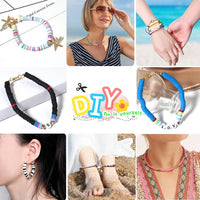 Thumbnail for 7860pcs 28 Colors 6mm Flat Round Ceramics Polymer Clay Bead Alphabet Beads Jewelry Making Kit