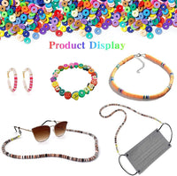 Thumbnail for 7860pcs 28 Colors 6mm Flat Round Ceramics Polymer Clay Bead Alphabet Beads Jewelry Making Kit