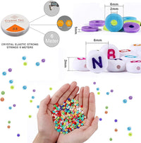 Thumbnail for 7860pcs 28 Colors 6mm Flat Round Ceramics Polymer Clay Bead Alphabet Beads Jewelry Making Kit
