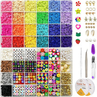 Thumbnail for 7860pcs 28 Colors 6mm Flat Round Ceramics Polymer Clay Bead Alphabet Beads Jewelry Making Kit