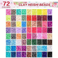 Thumbnail for 10800pcs Clay Beads for Bracelet Making Kit 72 Colors Spacer Heishi Beads Jewelry Making Kit
