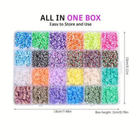 Thumbnail for 10800pcs Clay Beads for Bracelet Making Kit 72 Colors Spacer Heishi Beads Jewelry Making Kit
