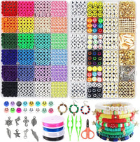 Thumbnail for 7200pcs Polymer Clay Beads Set 24 Colors Clay Round Disc Spacer Heishi Beads Jewelry Making Kit